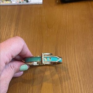 Elegant Gold color and Teal enamal Bracelet